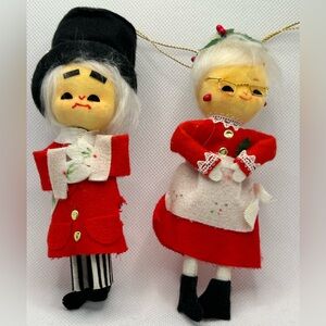 Vintage Ornaments Uncle Mistletoe Aunt Holly Marshall Fields Christmas 1960’s